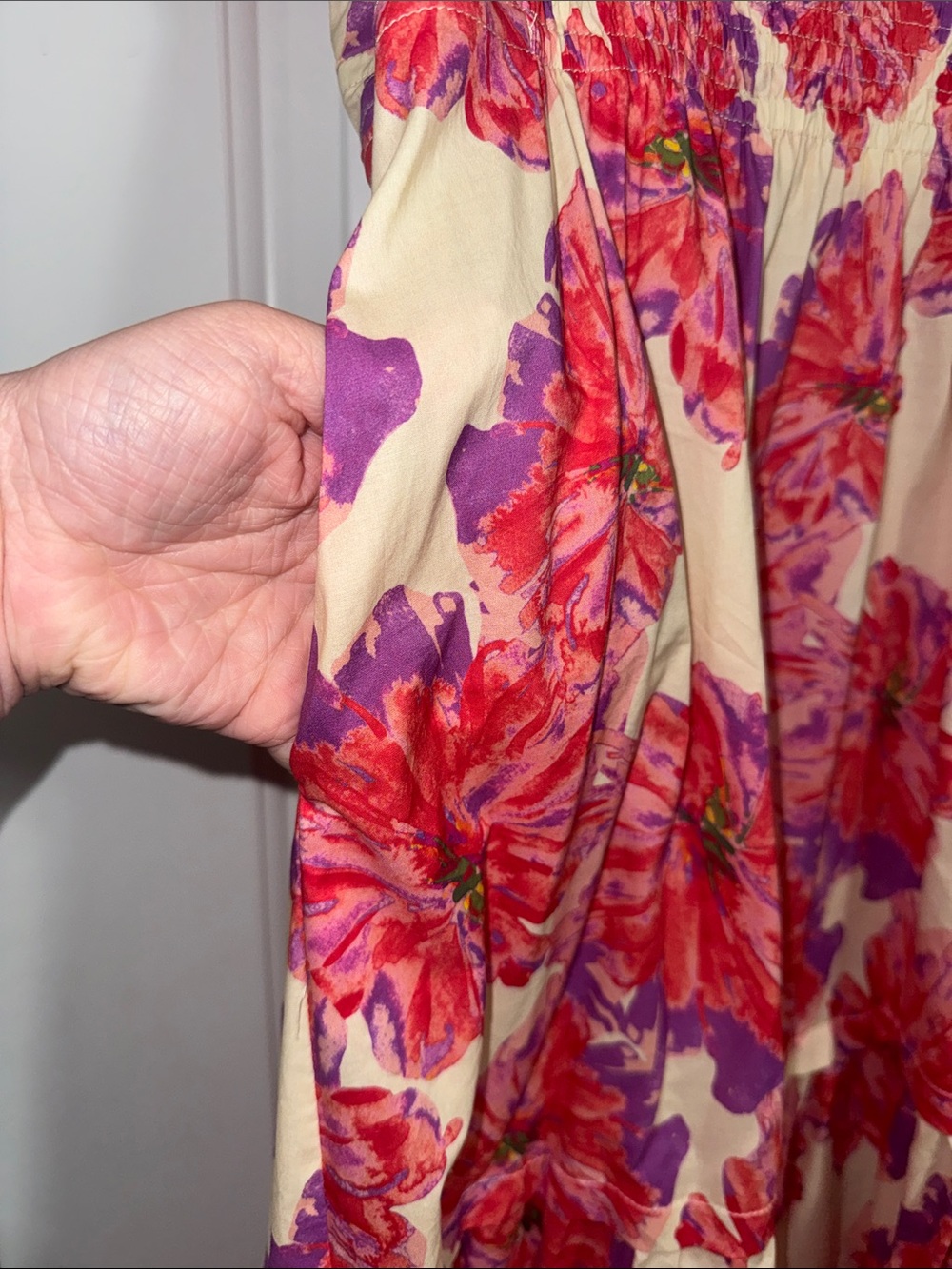Chic Soul Maxi Dress in Cream and Coral - Picture 6 of 11